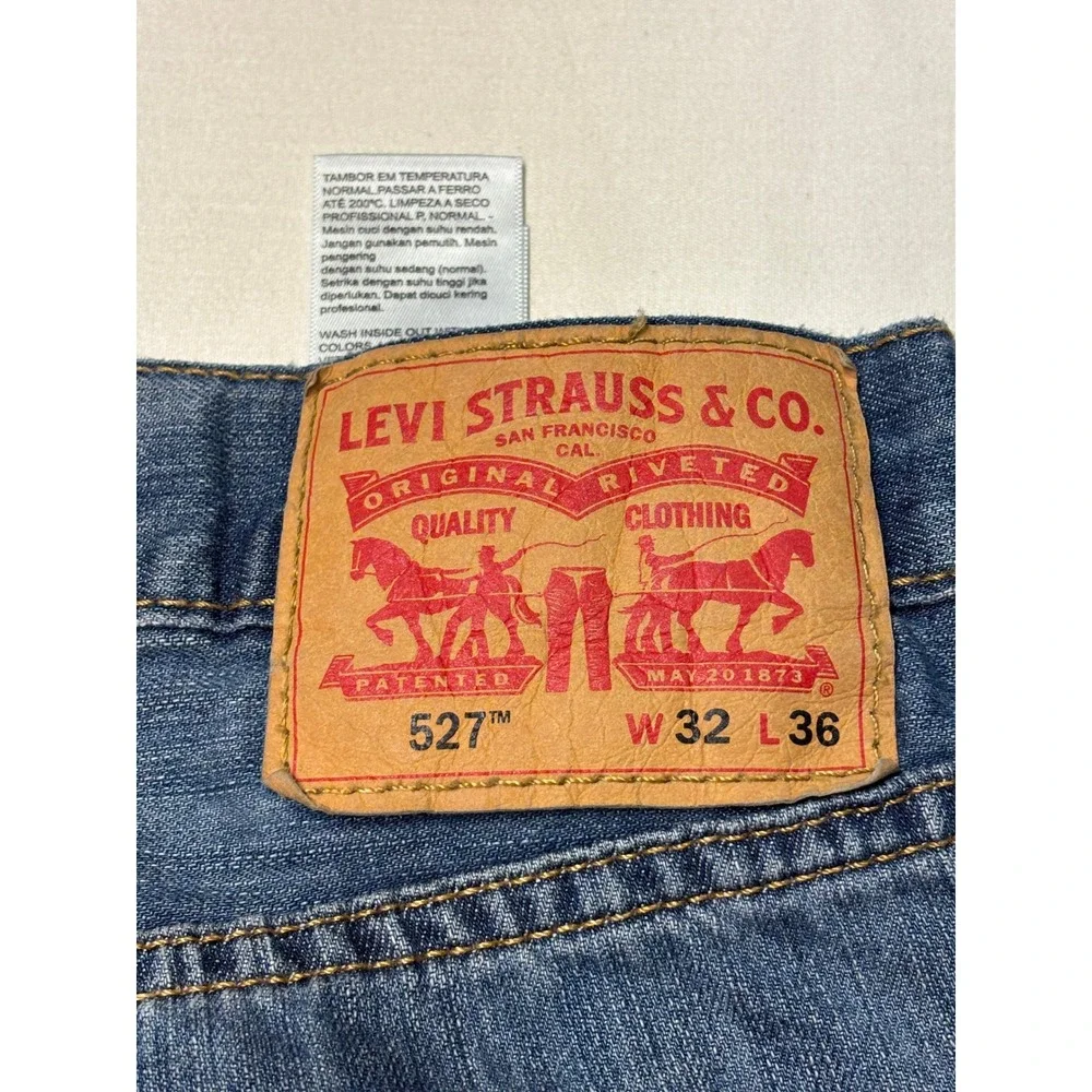 Levi 527 Slim Bootcut Jeans Mens W32 L36 Medium Wash Blue Denim 05527-0175